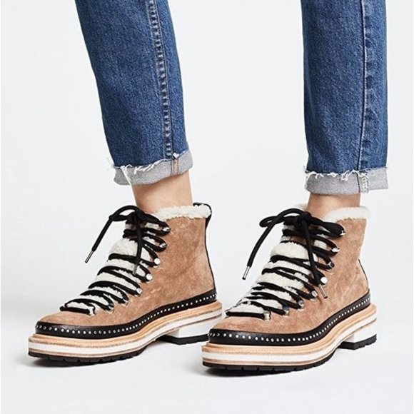 rag & bone Shoes - Rag & Bone Compass Camel Leather Booties 36